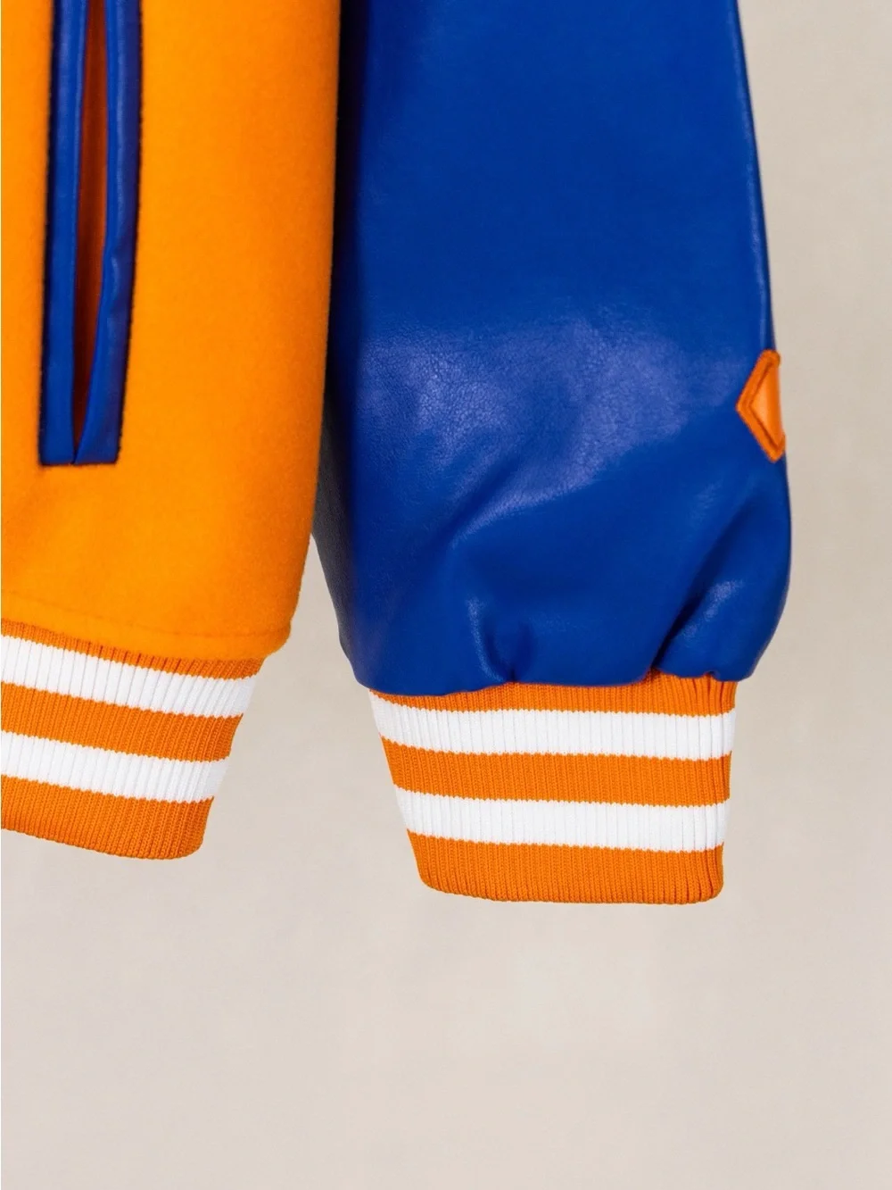 Chrome Hearts Orange and Blue Varsity Jacket